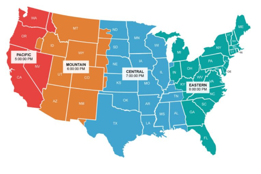 pacific time zone map